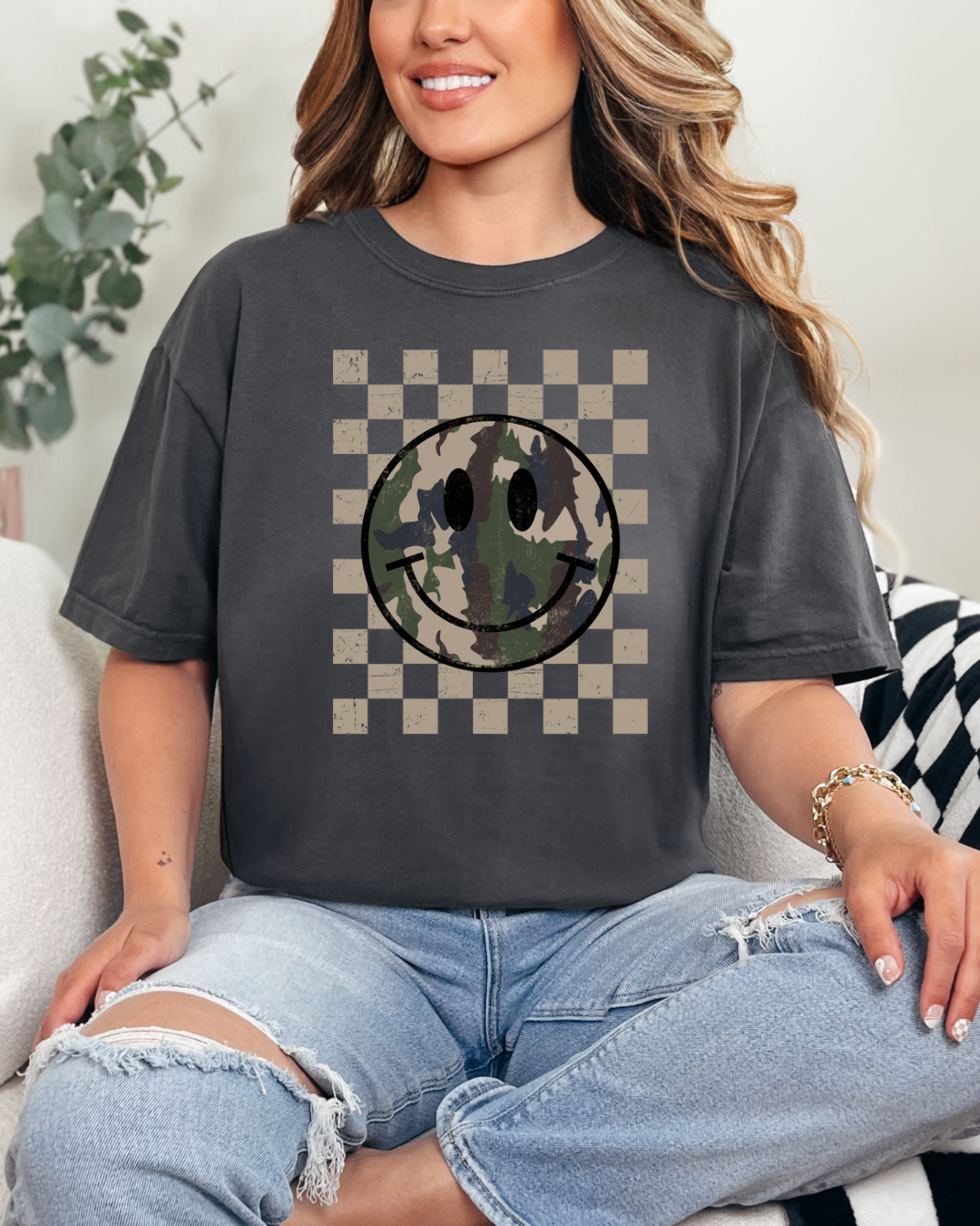 Checkered Smiley Face