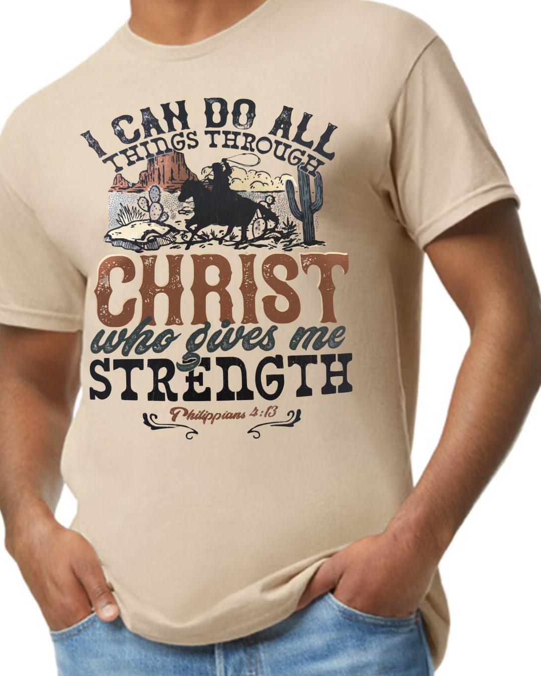 Western I can do all things in Christ Tshirt