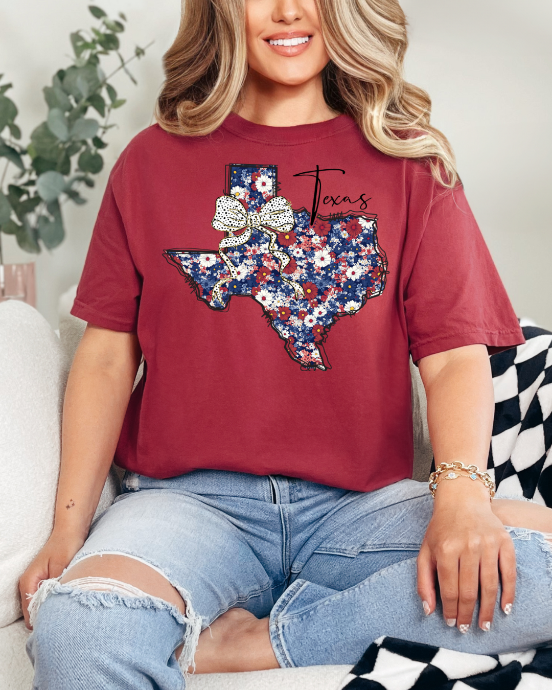Red White & Blue Floral TX
