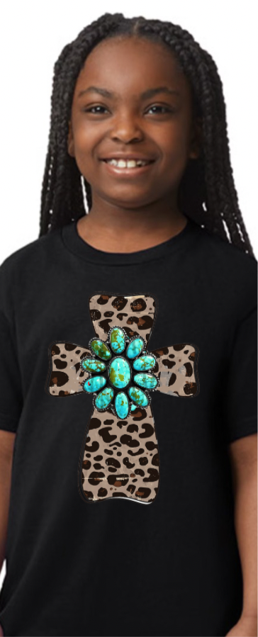 Leopard Cross/ Turquoise
