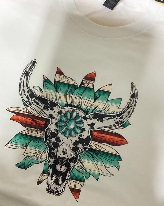 Aztec Bull Skull T-Shirt