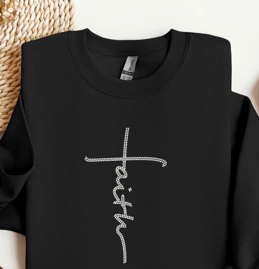 Faith Rhinestone Crew Sweater