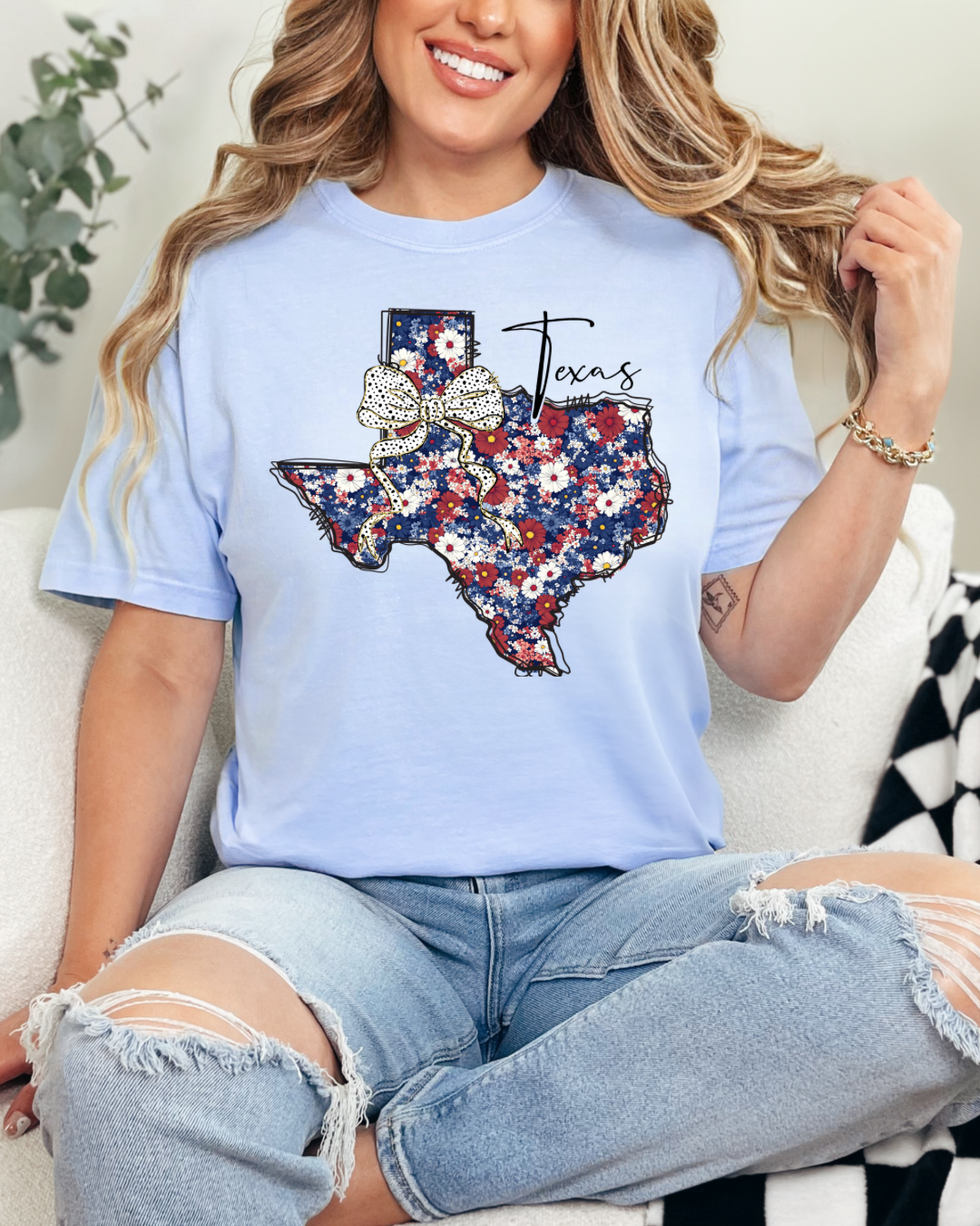 Red White & Blue Floral TX