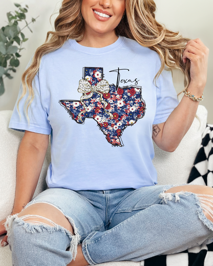 Red White & Blue Floral TX
