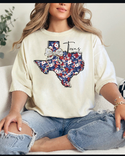 Red White & Blue Floral TX