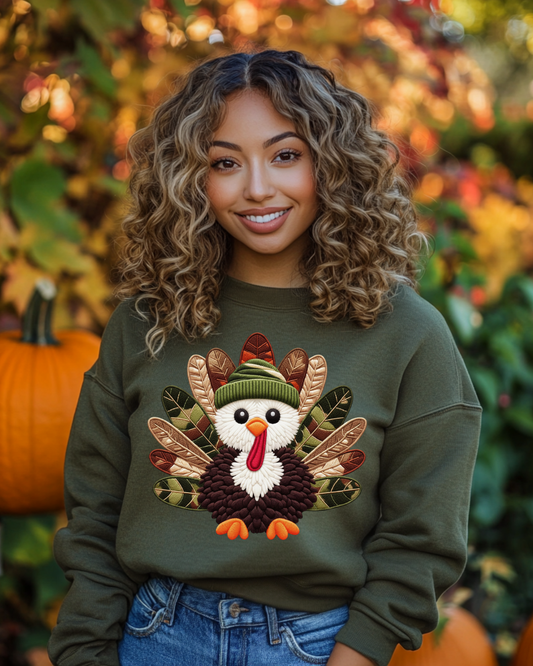 Turkey with Camo Hat