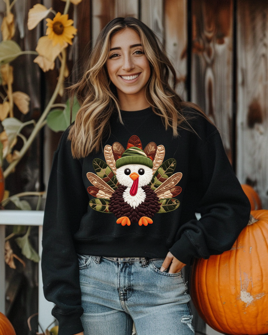 Turkey with Camo Hat